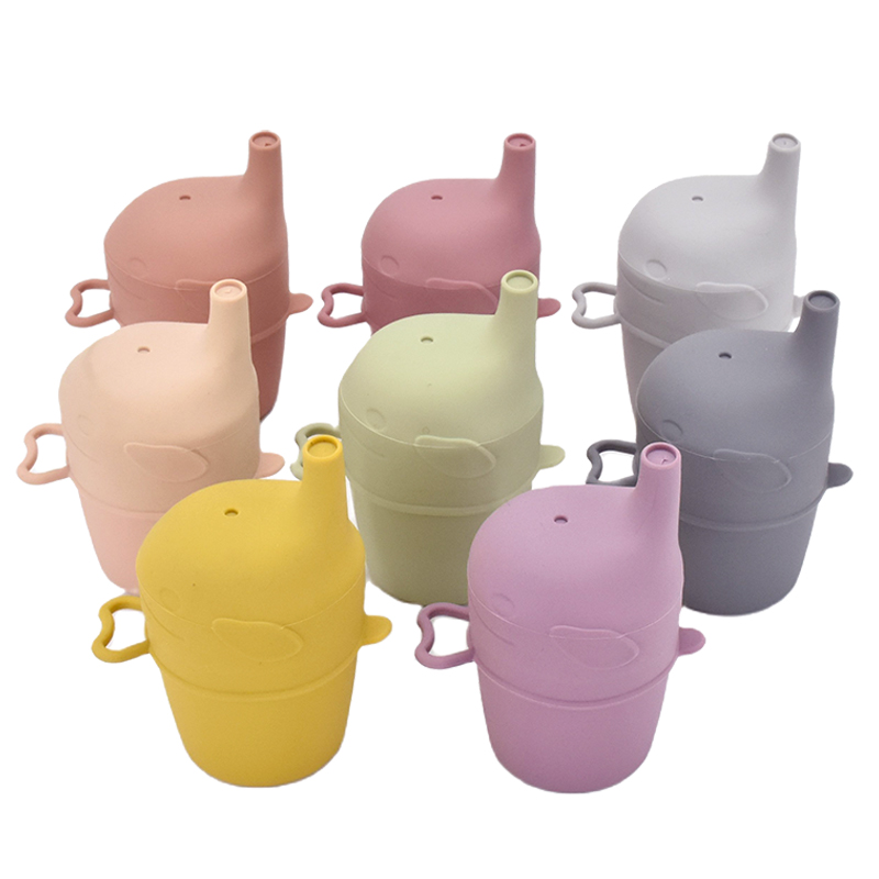 Gobelet à eau en Silicone de couleur Pure pour bébé, Anti-brûlure, de alimentaire, pour apprendre à boire, pour enfants, BPAFREE