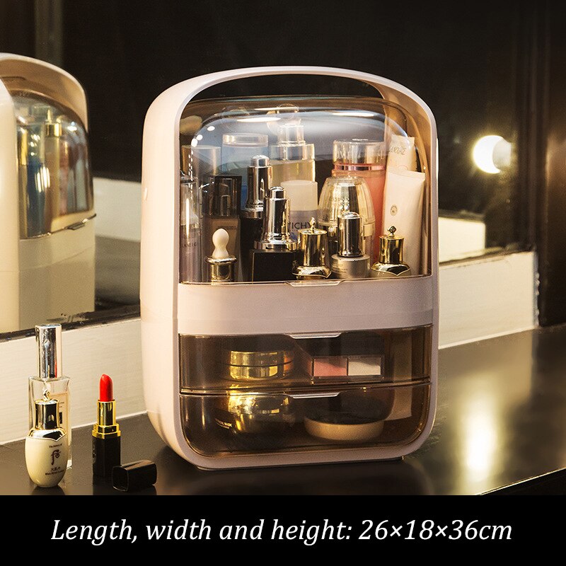 Mode Acryl Cosmetische Box Transparante Make-Up Sieraden Lade Home Storage Boxs Multifunctionele Reizen Cosmetische Organizer: A-M-Pink