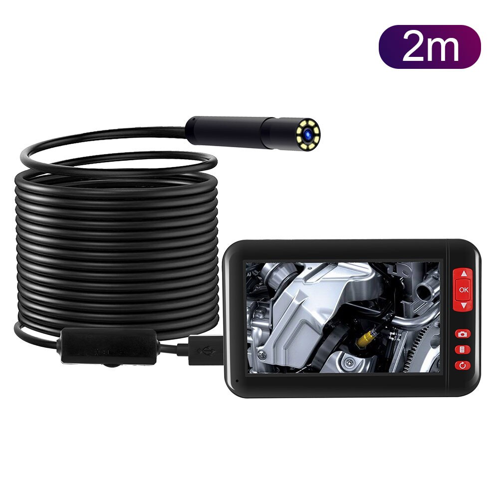 Visual Endoscope 4.3 Inch Ear Cleaning Tool Microscope Photos Endoscope Portable 1080p Inspection Camera Real-Time Video: 2m