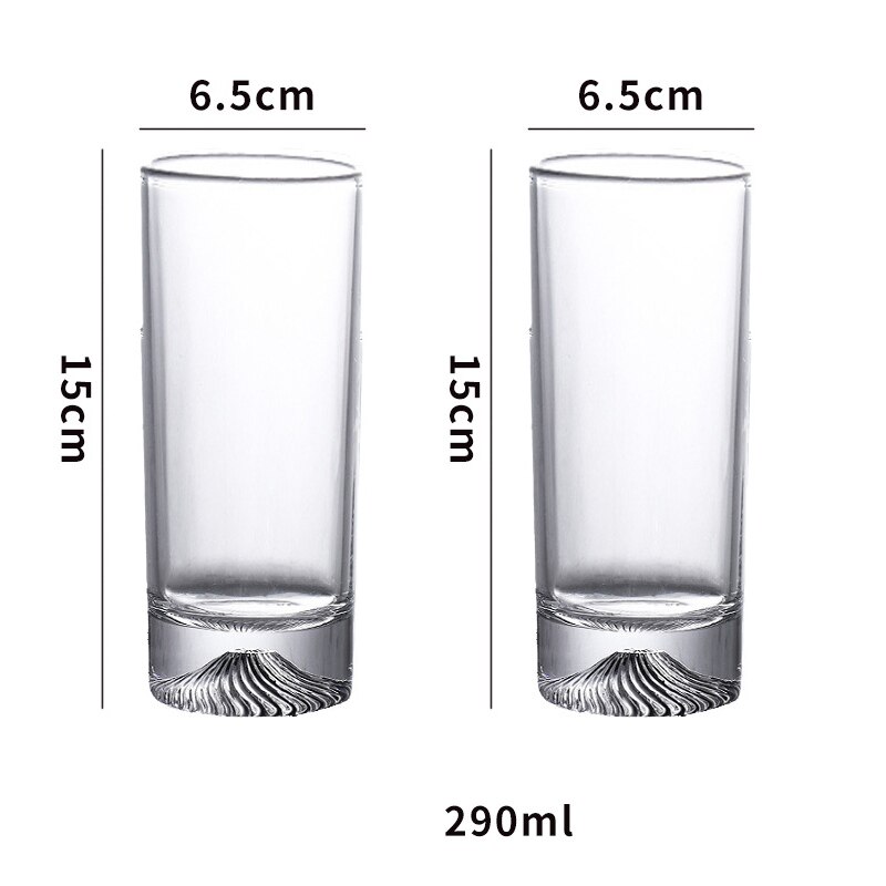 2Pcs Iceberg Whiskey Glass Bottom Raised Ice Mountain Rock Whisky Tumbler Party Bar Drinkware Accessories: SpiralL