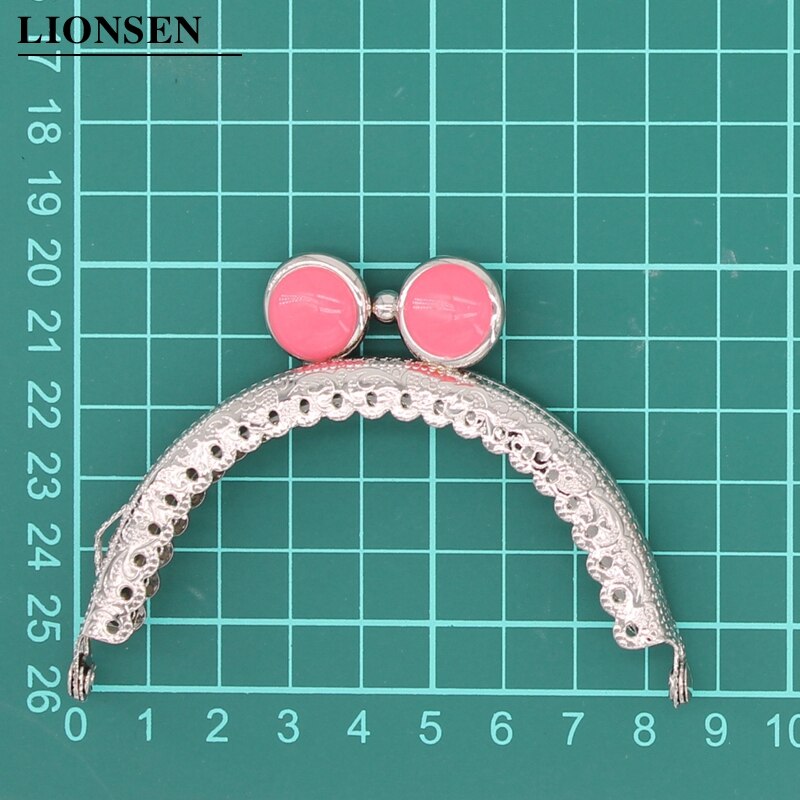 Lionsen 8.5cm flad perle sølv metal pung ramme håndtag til clutch taske håndtaske tilbehør fremstilling kyss lås lås