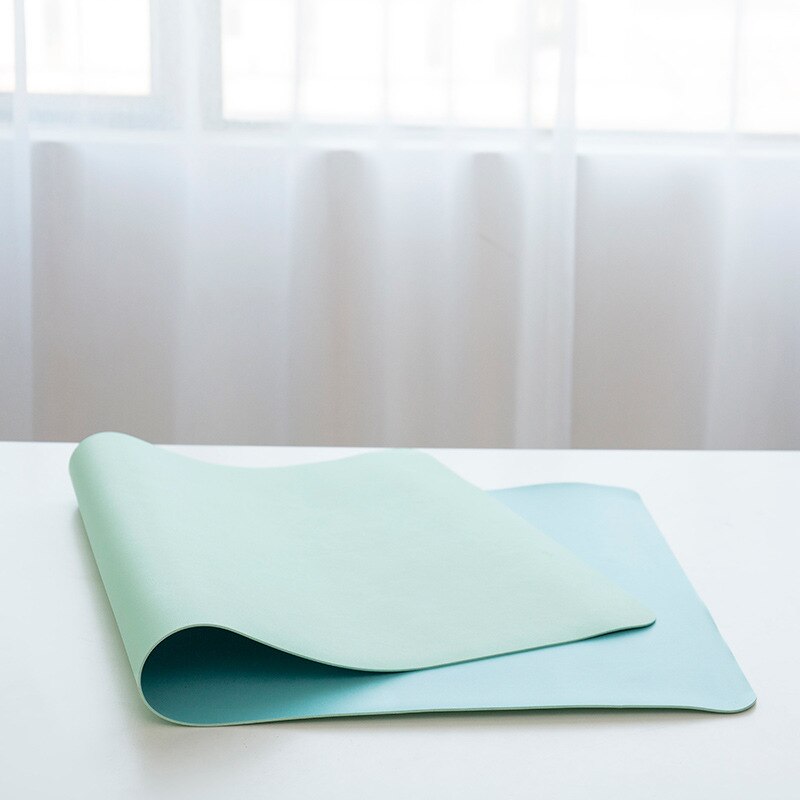 Large Size Office Desk Protector Mat PU Leather Waterproof Mouse Pad Desktop Keyboard Desk Pad Gaming Mousepad PC Accessories: green   lake blue