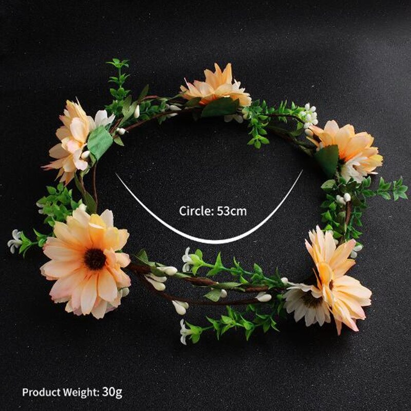 Cinta para cabeza de flores para mujer, guirnaldas de boda, accesorios para el cabello de corona Floral para novia, damas de honor, corona para el pelo
