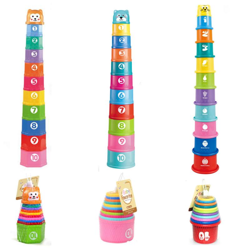 Baby Bath Stacking Cup Set Infant Shower Montessori Bathtub Tower Toy Child Puzzle Swimming Pool Beach Toys For 0 12 Months Kids