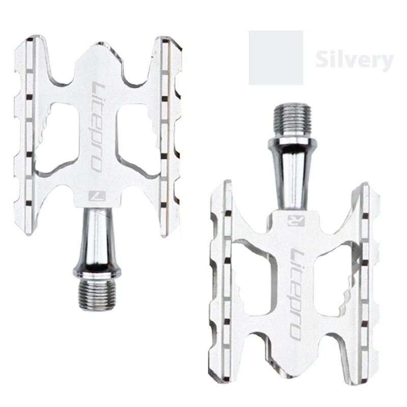 Pedal Sepeda MTB Lipat 412 Bahan Aluminium Alloy Ultra Ringan pedal bagian-bagian sepeda: silver
