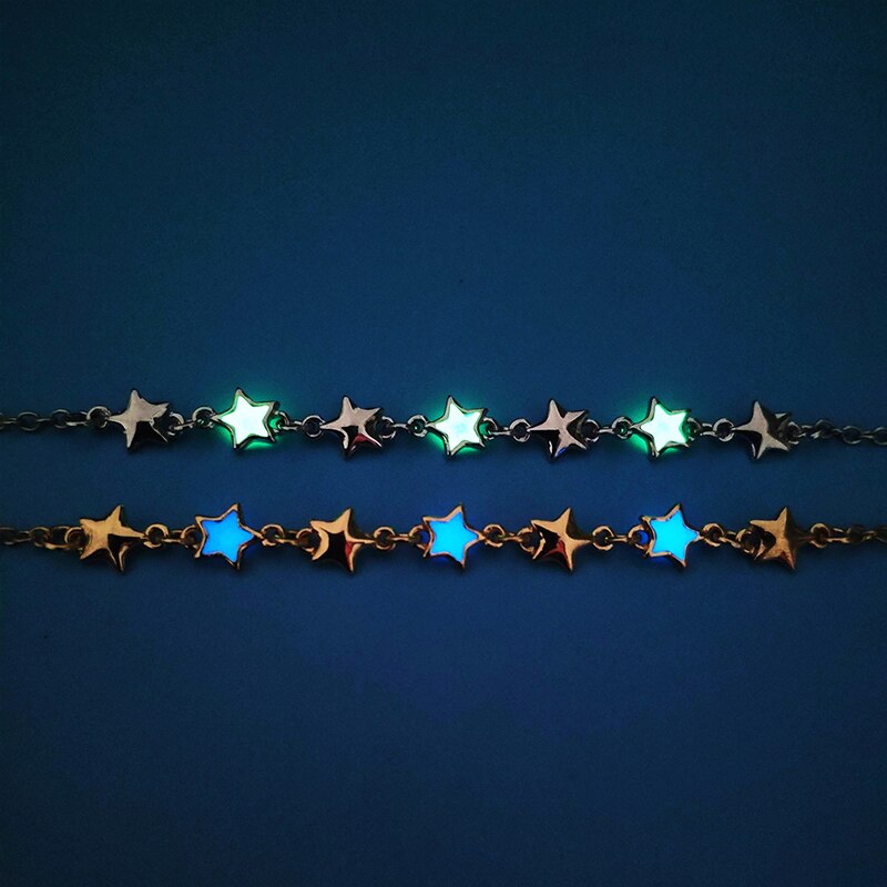 Luminous Star Bracelet For Women Charming Party Gold Silver Color Accessories Glow In The Dark Jewelry