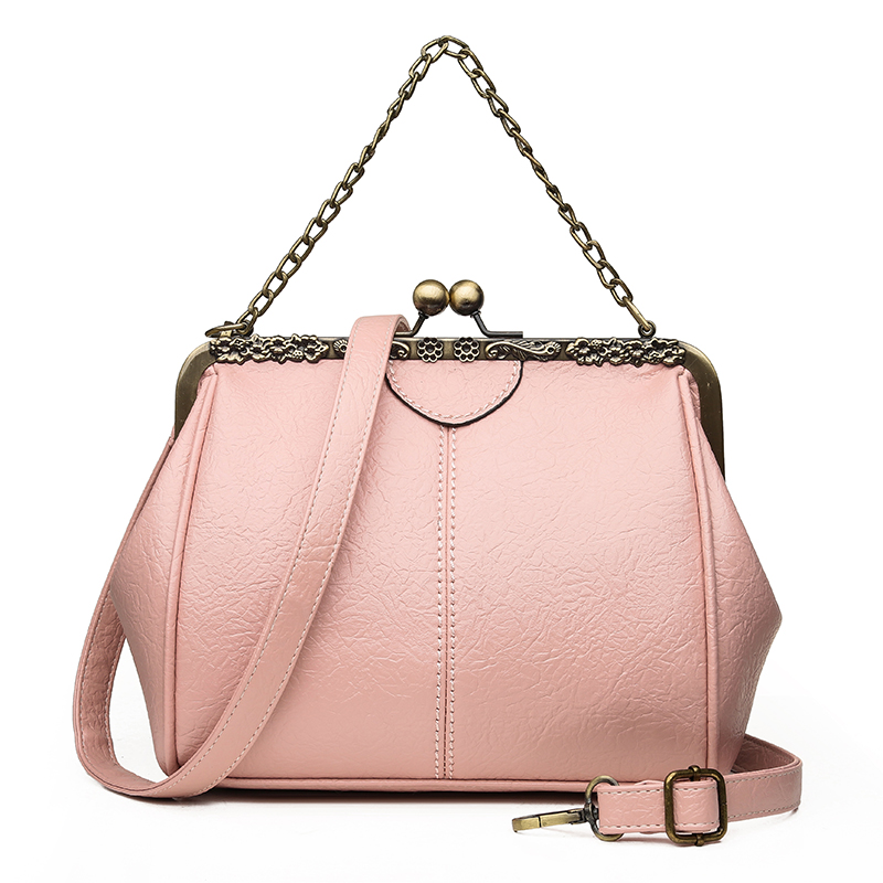 Vintage Zachte Pu Lederen Dames Handtas Vrouwelijke Tassen Schoudertas Messenger Crossbody Tassen Voor Vrouwen Portemonnees: Pink