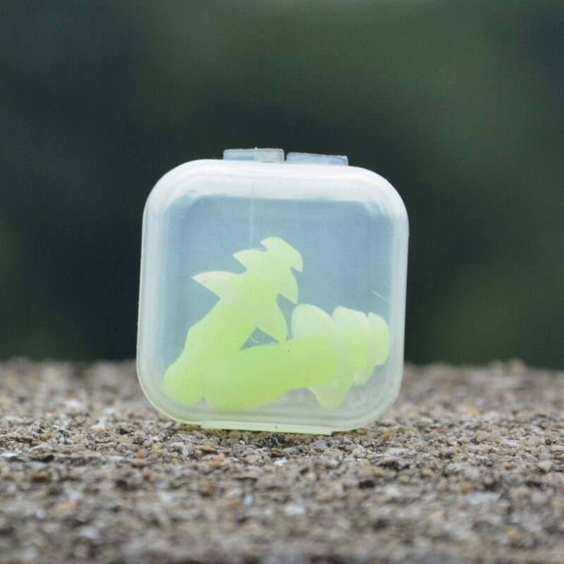 Soft mushroom Silica gel Ear Plugs Tapered Travel Sleep supplies Noise Prevention Swimming waterproof Earplugs MR125: Green