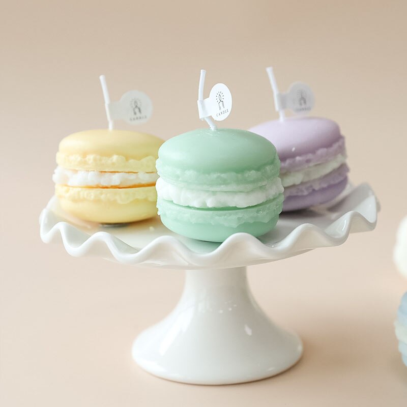 Velas perfumadas de cera hechas a mano para decoración de dormitorio, macarrones, accesorios para fiestas, de cumpleaños