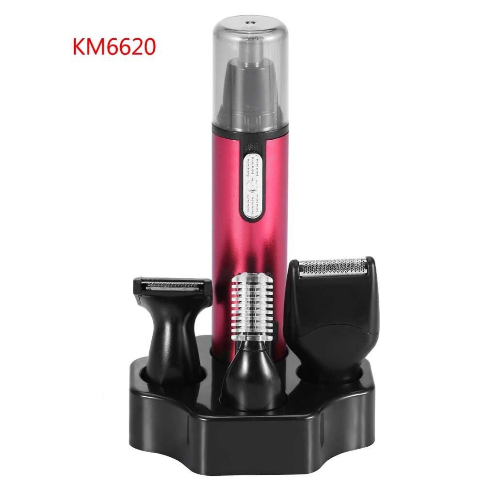 4 In 1 Ear Nose Trimmer Electric Shaver Beard Face Eyebrows Nose Ear Hair Clipper Automatic Removal Shaver For Men: Red