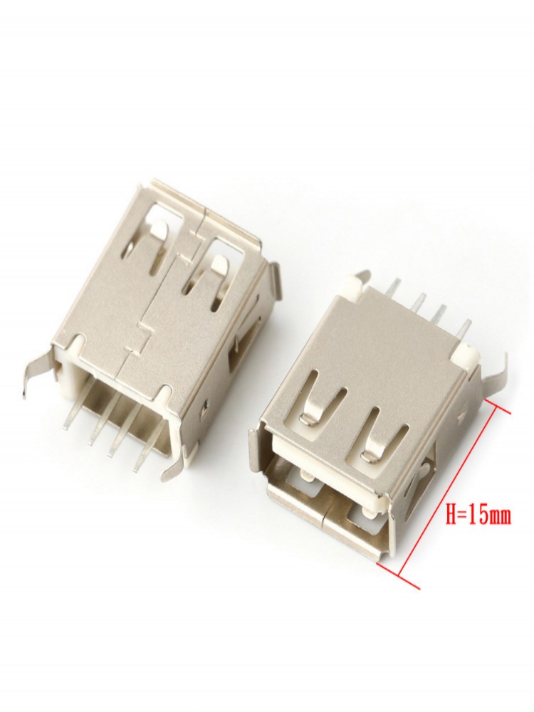 Prise USB Type A Femelle Verticale à 4 Broches, 100mm, 15mm, 180mm, 13.7mm, 17.5mm, Wild USB, 19.6 PCs, 20.5: MULTI
