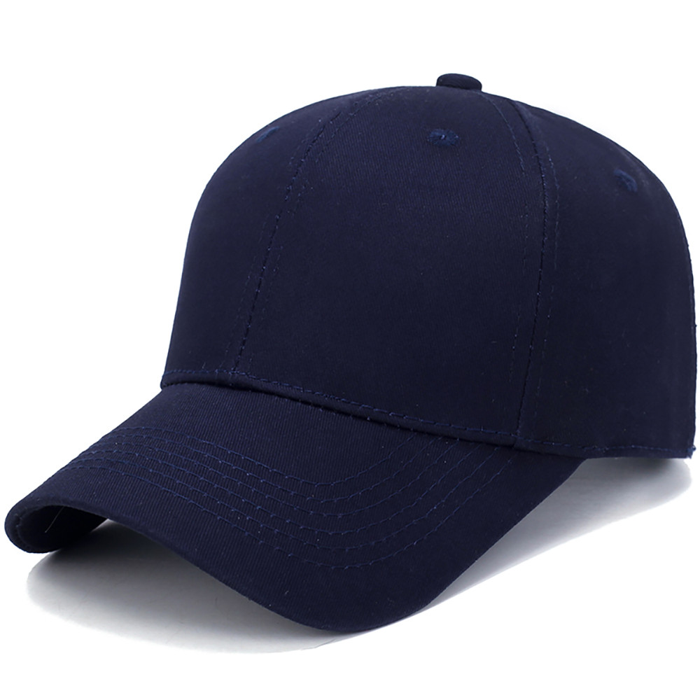 Berretto Da Baseball di modo Degli Uomini Delle Donne Della Protezione di Estate Uomo Del Cappello Del Cotone Regolabile Unisex di Snapback di Hip-Hop di Colore Solido Cappelli Outdoor caps: Navy