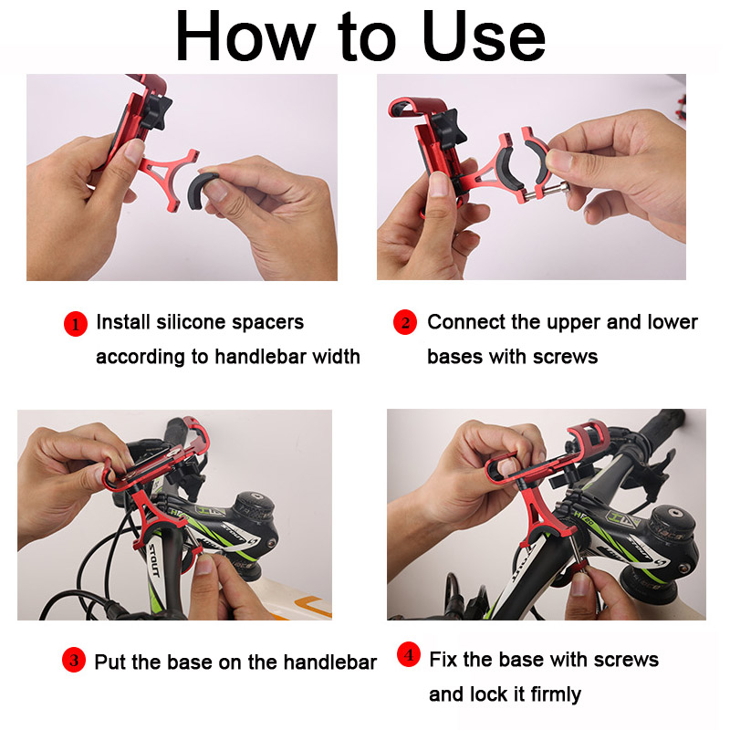 Soporte de Metal para teléfono de bicicleta, soporte antideslizante de aleación de aluminio, Clip GPS Universal para bicicleta de montaña y Moto, soporte para teléfono móvil para teléfonos inteligentes