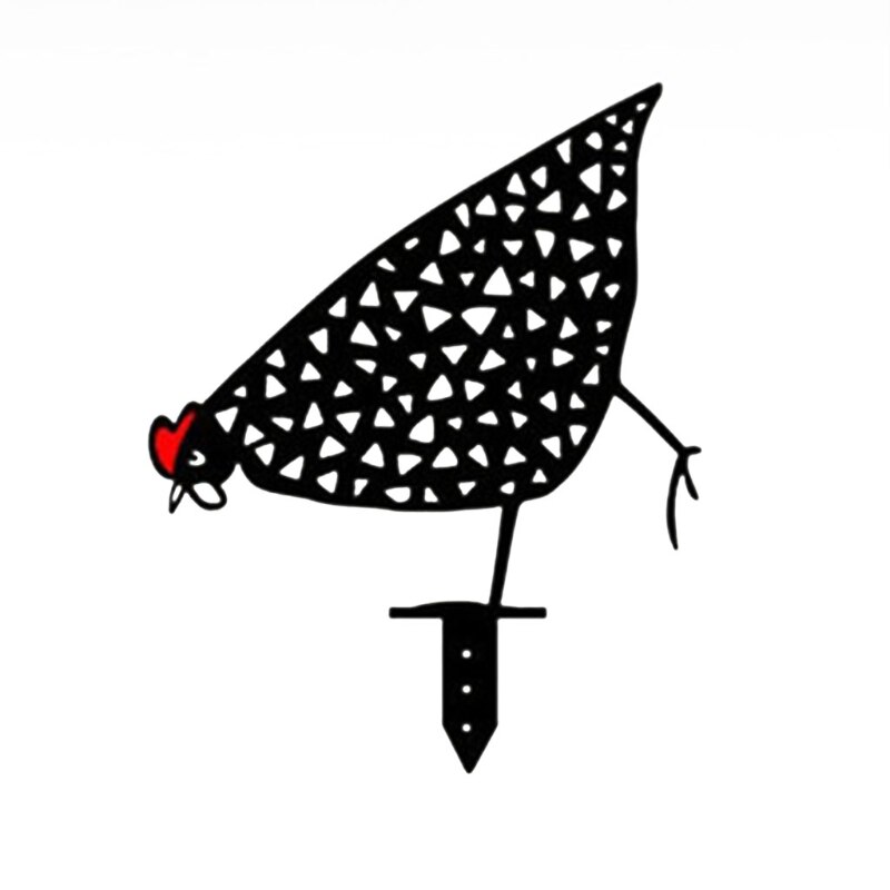 Gallo silueta Animal decoración de sombra de pelo estaca jardín jardinería decorar U90A: 2