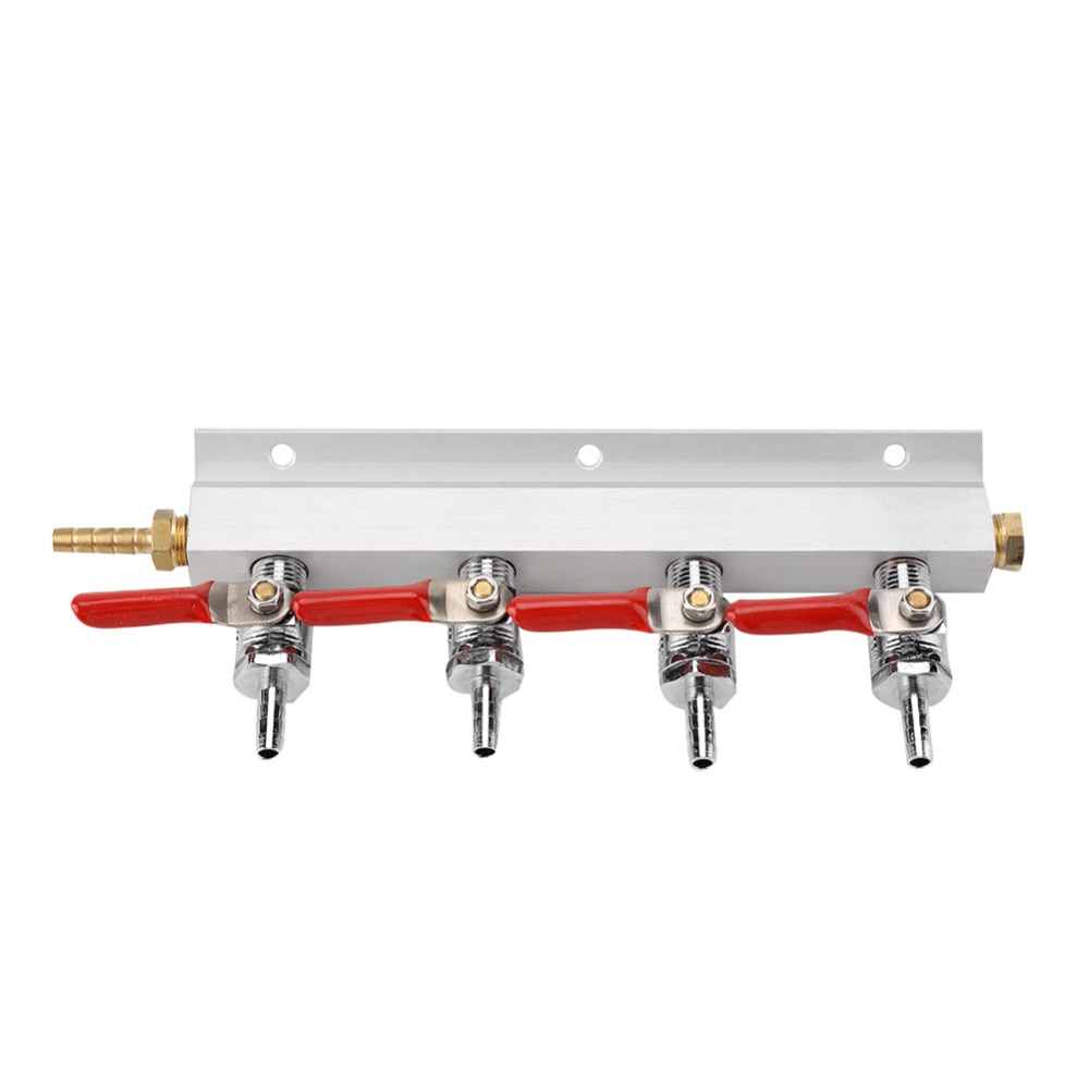 Muti-way 2/4 Homebrew CO2 Air Gas Manifold Distribution Splitter With Integrated Check Valves Multiple lines Wine Brewing tool