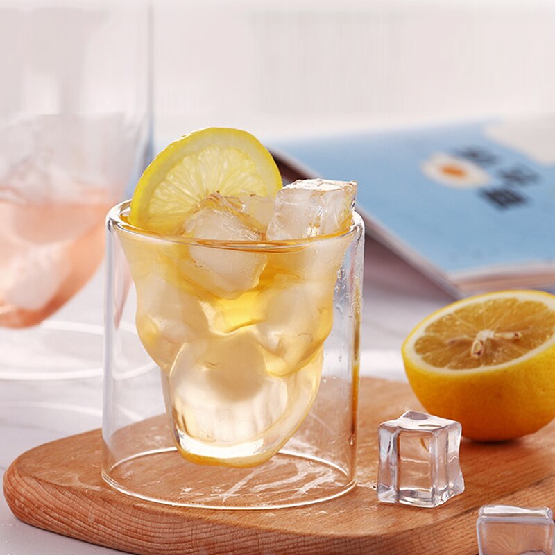 Dobbeltlagsskalle vinglass vodka whisky brandy krus rom øl krystallkopper kjøkken bar vin sett drinkware gutt