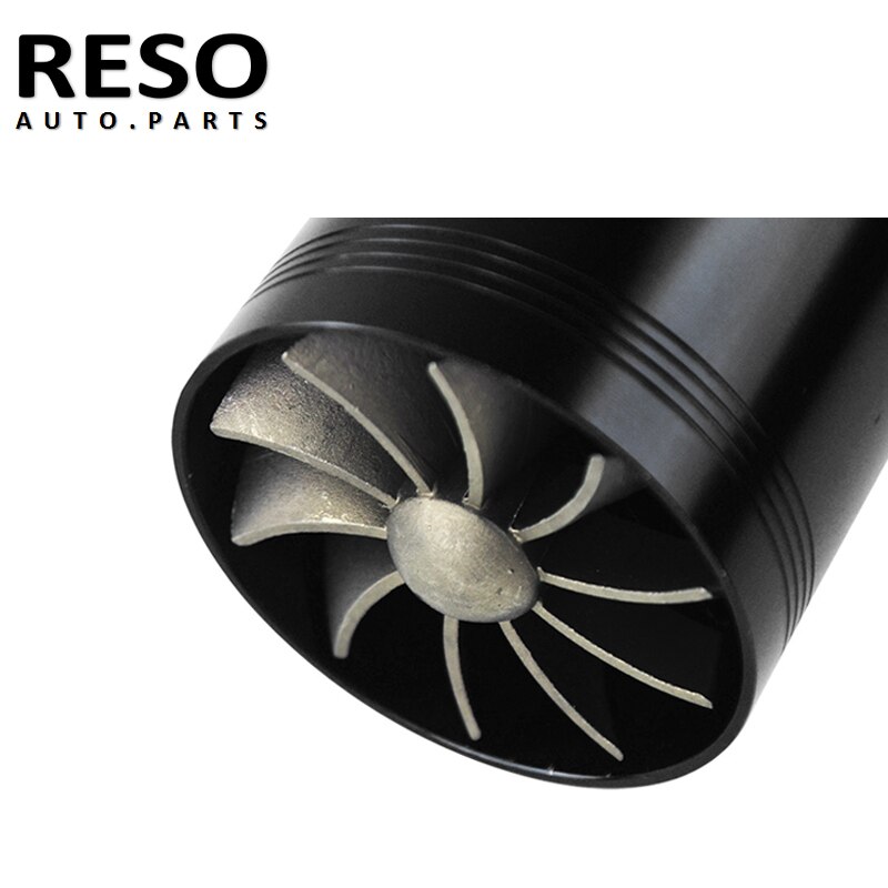 RESO-Car Turbine Supercharger kit F1-Z Double Turbine Turbo Charger Air Intake Gas Fuel Saver Fan for Air Intake Hose 65-74mm