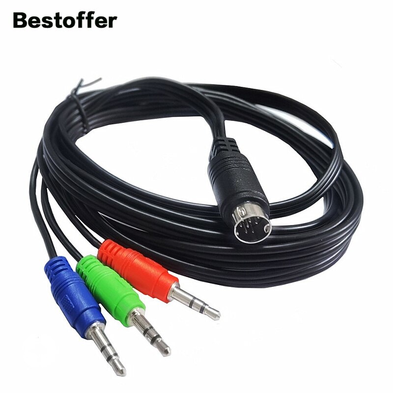 1.8M Mini Din 9-Pin Male Naar Dc 3*3.5Mm Male Adapter Kabel Voor Audio Ontvangers monitoring Apparatuur