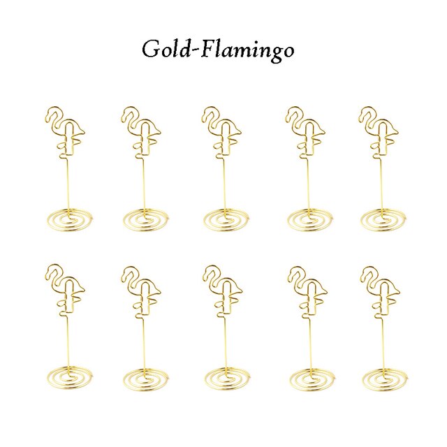 10pcs Table Number Holder Various Shapes Place Cards Holders Stands Photo Note Clips for Wedding Birthday Event Reception Decor: 5