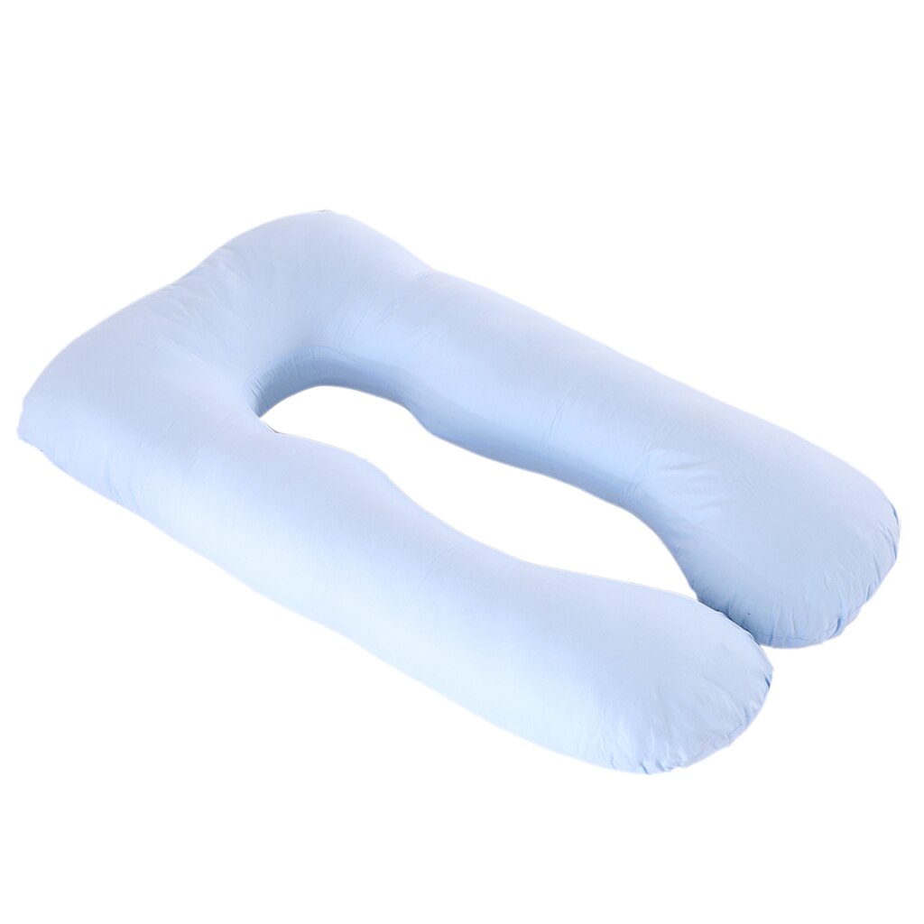 Taie d'oreiller complète en forme de U | Assortiment de 130x70cm, pour le remplacement des traversin de maternité, étui de soutien pour la grossesse, 8 couleurs disponibles: Pillowcase Blue