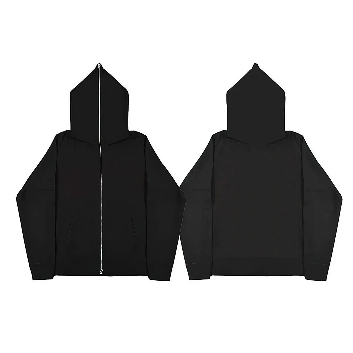 Herre oversized hættetrøjer med lynlås efterår vinter fleece hættetrøje solid lynlåsjakke sweatshirt koreansk hættetrøje herretoppe tøj