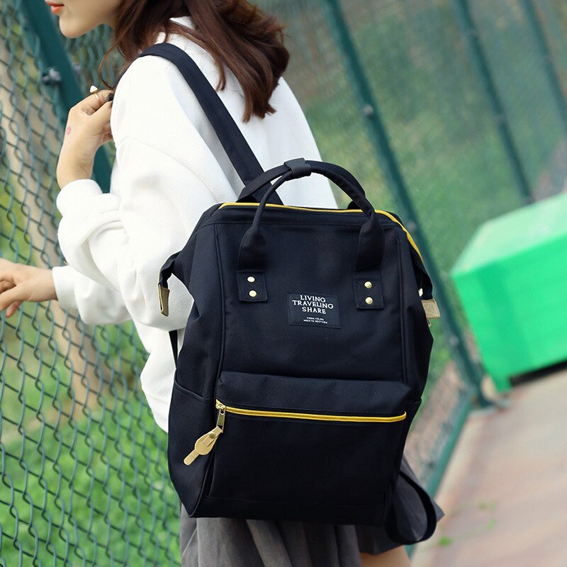 Masculino feminino mochila grande capacidade oxford pano mochila preto