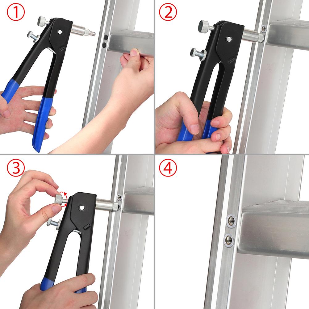 86pcs M3-M8 Hand Riveter Nut Rivet Gun Kit Threaded Nut Rive Tool with Rivnut Nutsert Riveting Kit for Household Repair Tools