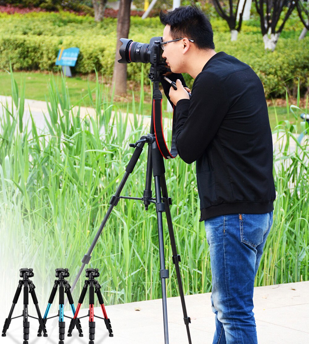 1.45m Aluminum Camera Tripod Monopod Travel Quick Release Ballhead for SLR DSLR Digital Vido Photo Studio Camcorder