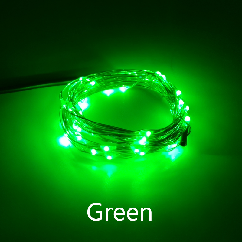 5Vusb Led Koperdraad Kerstverlichting String 10Leds/M 5/10M Enkele Kleur Of Kleurrijk Voor Kerst Feestelijke Verlichting Decoratie Diy: RGB / 350W