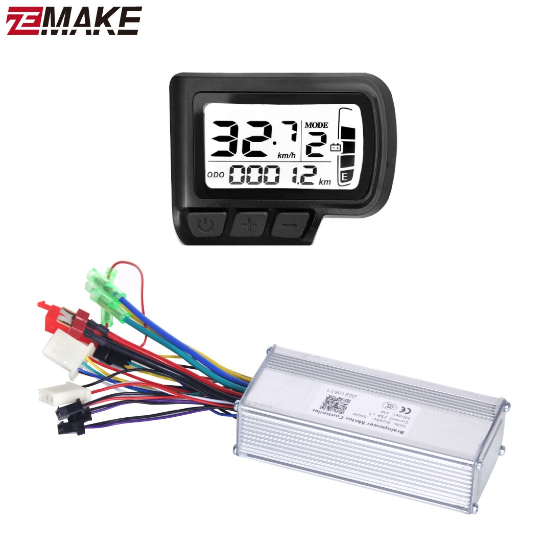 Electric Bike Controller 24V/36V/48V 250W/350W Brushless Controller with LCD Display Panel for Electric Bicycle e-bike scooter