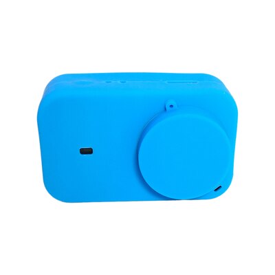 Anti-scratch Silicon Gel Protective Case Cover With Lens Cover for Xiaomi Mijia Mini Action Camera 4K Sport Video Cam Accessory: Blue