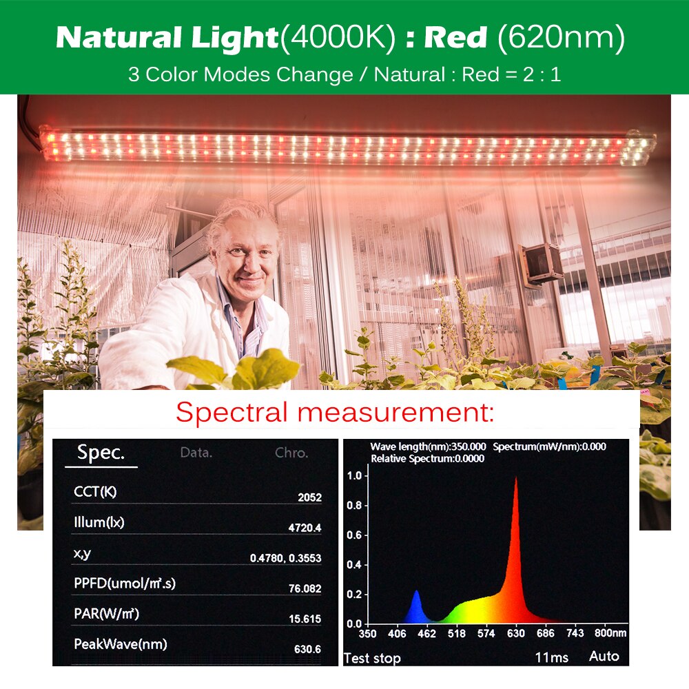 Dimmable LED Grow Light Full Spectrum USB Indoor Plant Growth Lights Strip with Controller LED Bars for Greenhouse Veg Seedlings
