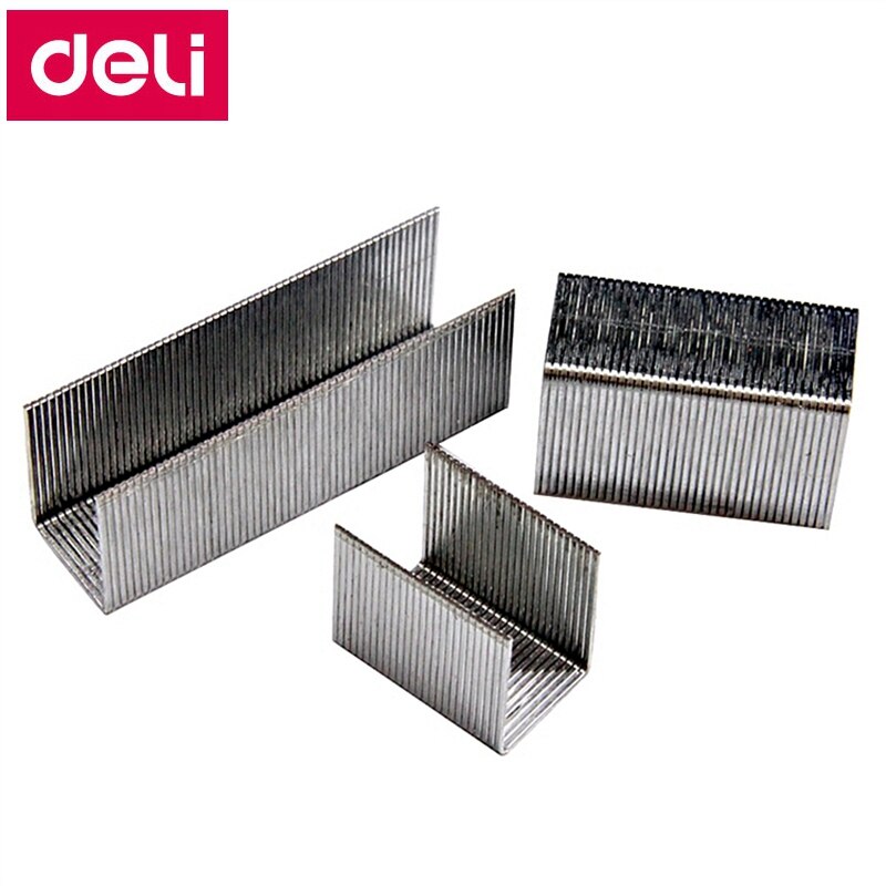 5000 unids/lote Deli 0017 grapas pesadas 23/17 grapas 13x16mm grapas ancho 13mm Altura 16mm capacidad 120 páginas 70g papeles