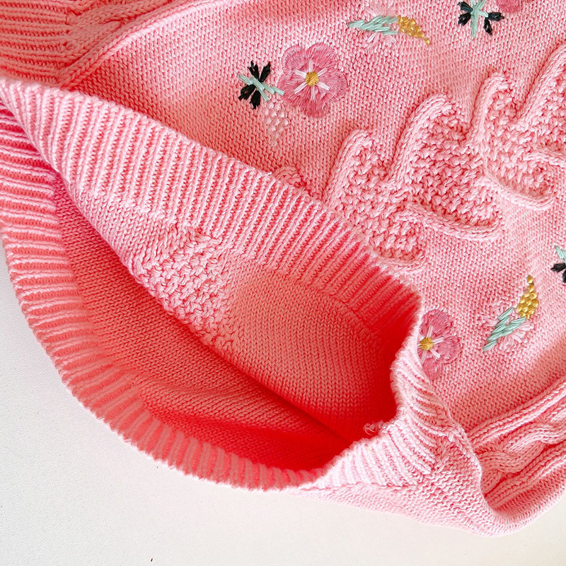 Pulls de Style coréen pour enfants, pull tricoté, hauts pour bébés filles, gilet tricoté, sans manches, broderie de fleurs, printemps automne