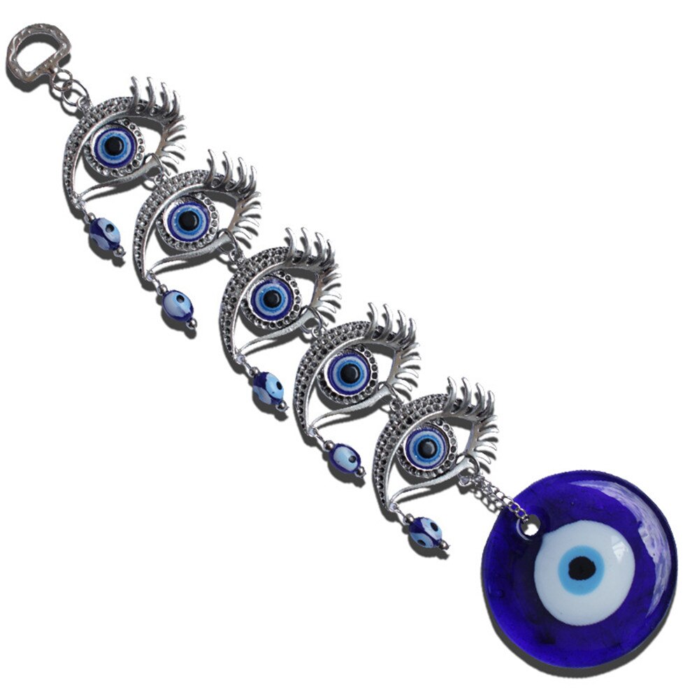Multi turkish 5 blue evil eye inomhus färgad glasy... – Grandado