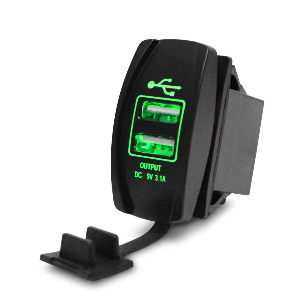 12-24V 3,1 A LED Dual USB Auto Auto Energie Ladegerät Hafen Buchse für praktisch iPhone Samsung HUAWEI Universal-: grün