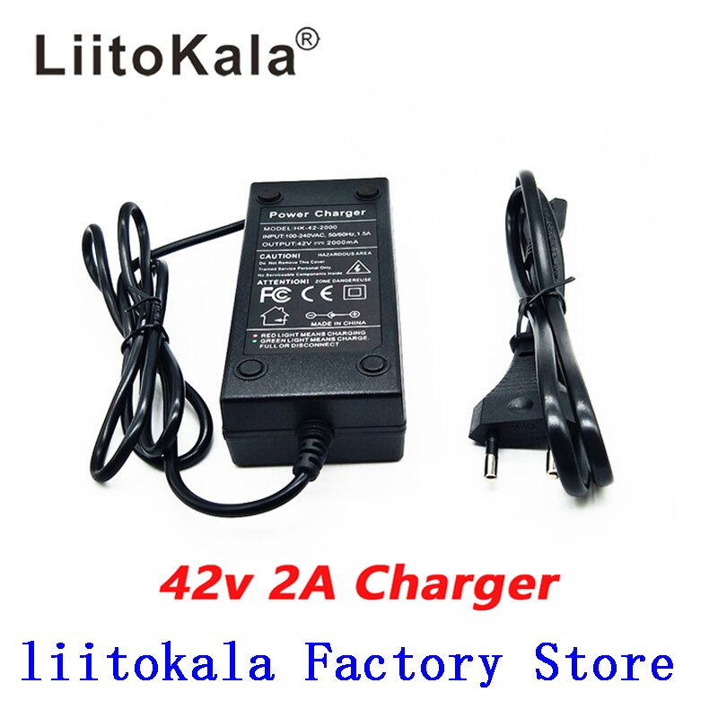 Hk Liitokala 36V 2A Acculader Uitgang 42V 2A Charger Input 100-240VAC Lithium Li-Poly Oplader voor 10Serie 36V