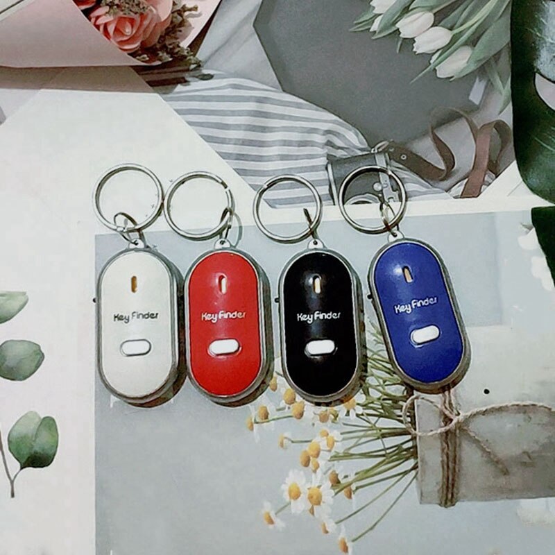 Wireless Whistle Key Finder Key Chain for Anti-Lost Device Key Chain Electronic Anti-Theft Key Search(Black)