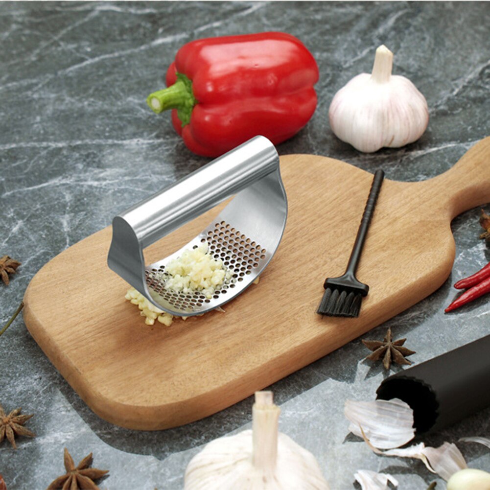 Stainless Steel Garlic Press Rocker Garlic Rocker Crusher Garlic Chopper Mincer Press Kitchen Garlic Masher