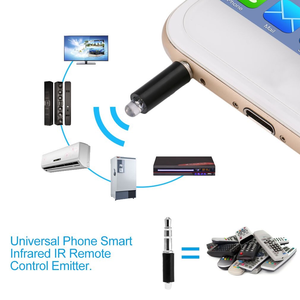 Universel mobiltelefon smart infrarød ir fjernbetjening emitter bærbar mini størrelse tv stb dvd kontrol til mobiltelefon