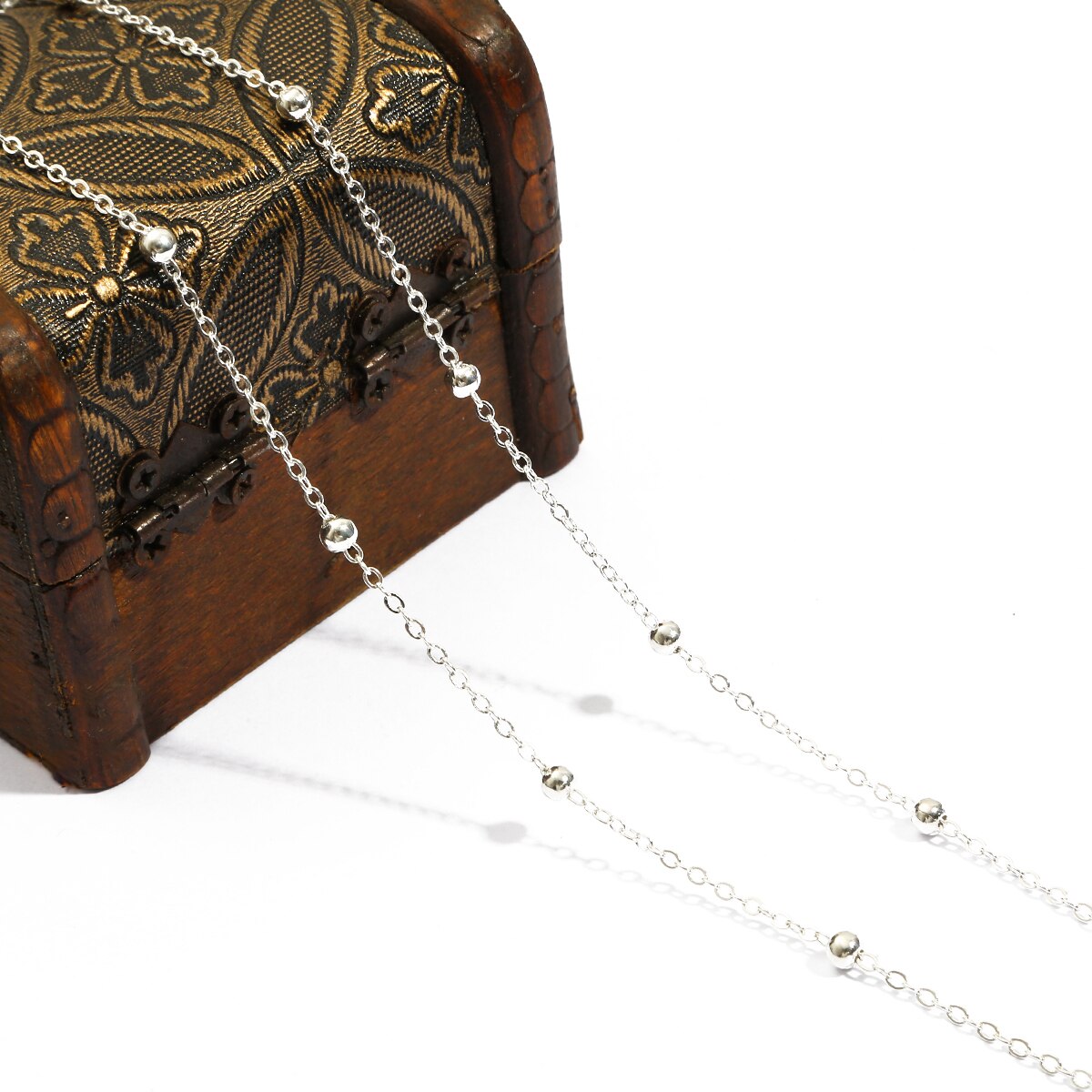 1M/5M Kralen Ketting Roestvrij Stalen Kralen Ketting Handgemaakte Sieraden Accessoires Voor Diy Ketting Armband Enkelband maken: Width 2mm Silver03 / 5Meters