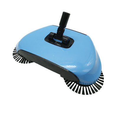 Duw handen lui veegmachine vegen de vloer dweilen één machine huishoudelijk draadloos stofzuiger stoffer en blik set bezem artefact: Blauw
