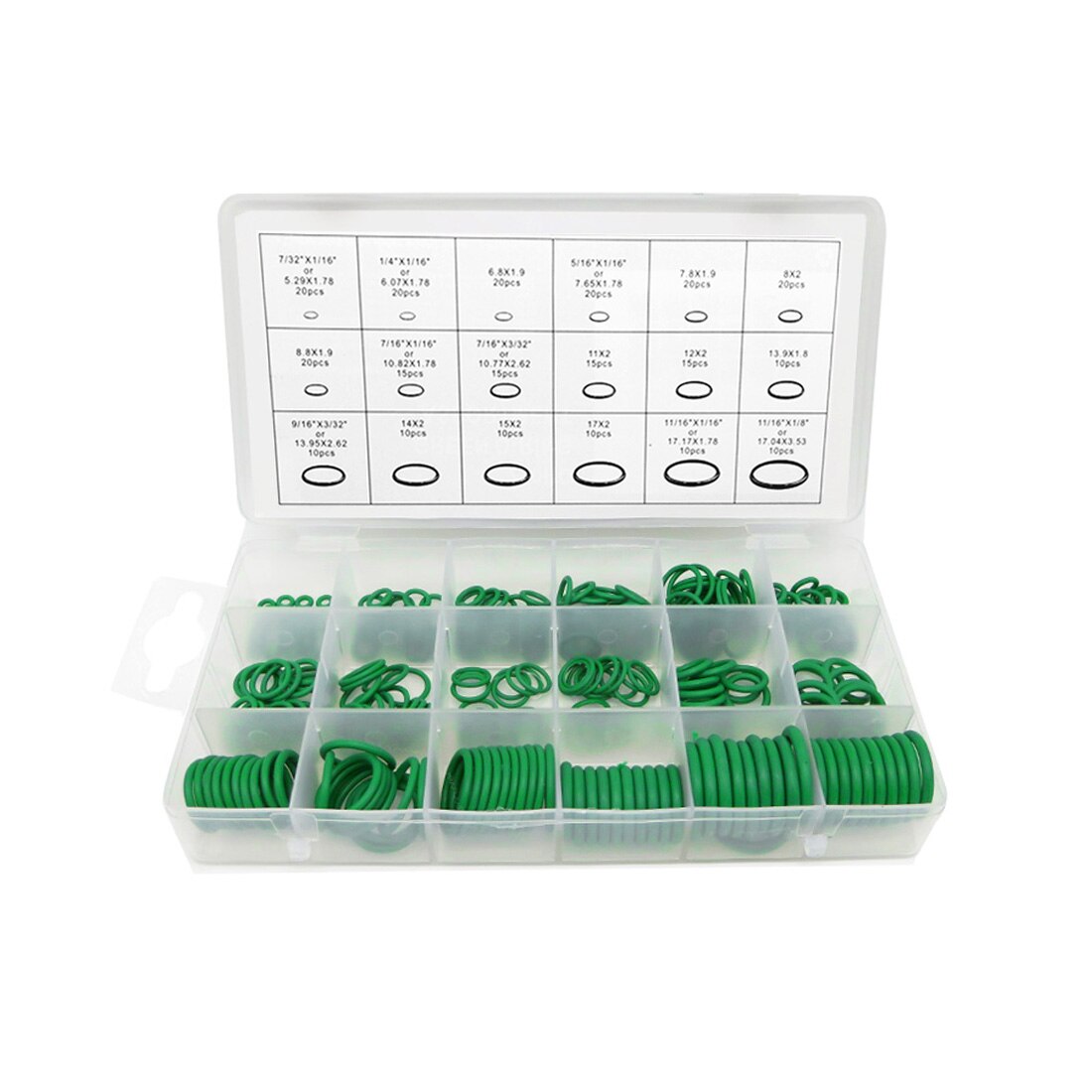 225pcs O-Ring Kit Rubber Silicone O Ring Seal NBR Sealing O-rings Nitrile Washer Rubber orings Set Assortment Kit Set Box Ring: 270