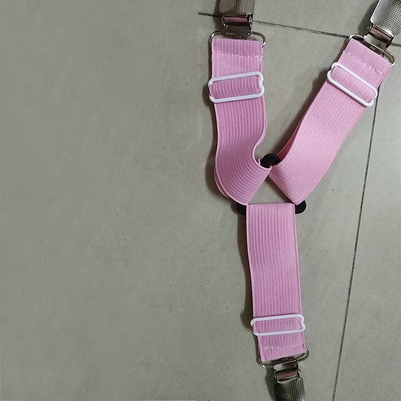 4 stk elastisk laken rustfritt stål festeklips laken klips madrasstrekk tepper holder hjemmetekstiler organisere: Rosa