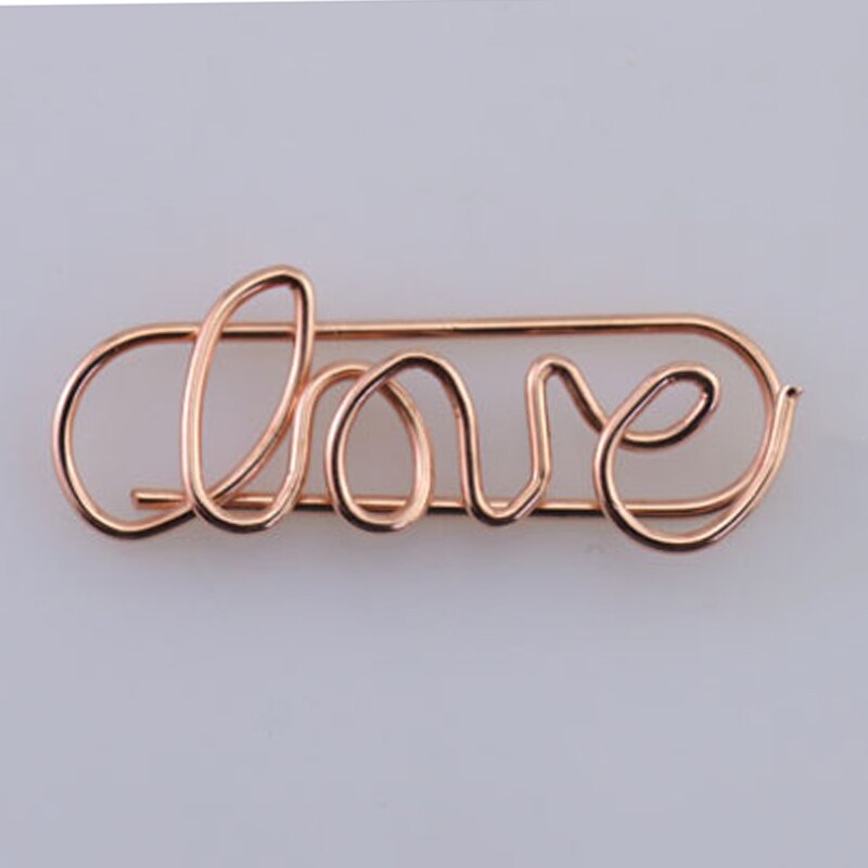 Love Paper Clips Metal Card File Note Clips for Office School Wedding Decoration Pack 20 pcs