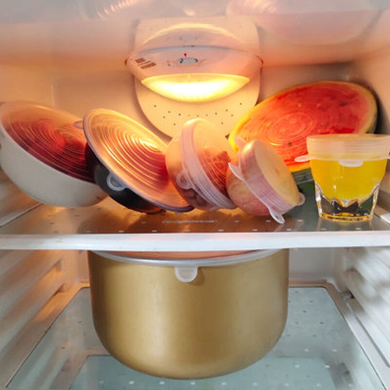 6 stuks/set siliconen rekdeksels universele deksel siliconen kom pot deksel siliconen deksel pan koken voedsel vers deksel magnetron deksel