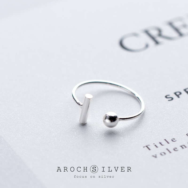 Nowy 925 szterling srebrna kula linie pierścienie dla kobiet regulowany rozmiar pierścienie moda biżuteria ślubna Anillos Mujer 2021