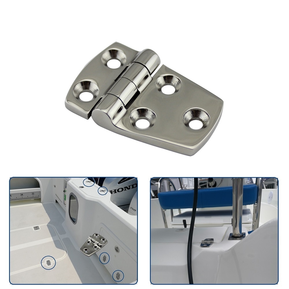 2PCS 316 Stainless Steel Boat Short Side Hinge With 5 Holes 57mm 70mm Heavy Duty Marine Short Side Hinges