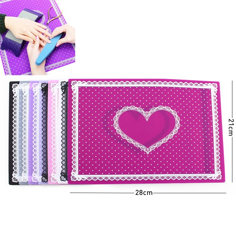 Siliconen Nail Mat Opvouwbare Nail Tafel Matten Kant Nail Hand Kussen Pad Leuke Dot Manicure Tafel Wasbare Nail Kleur Pads nail Art