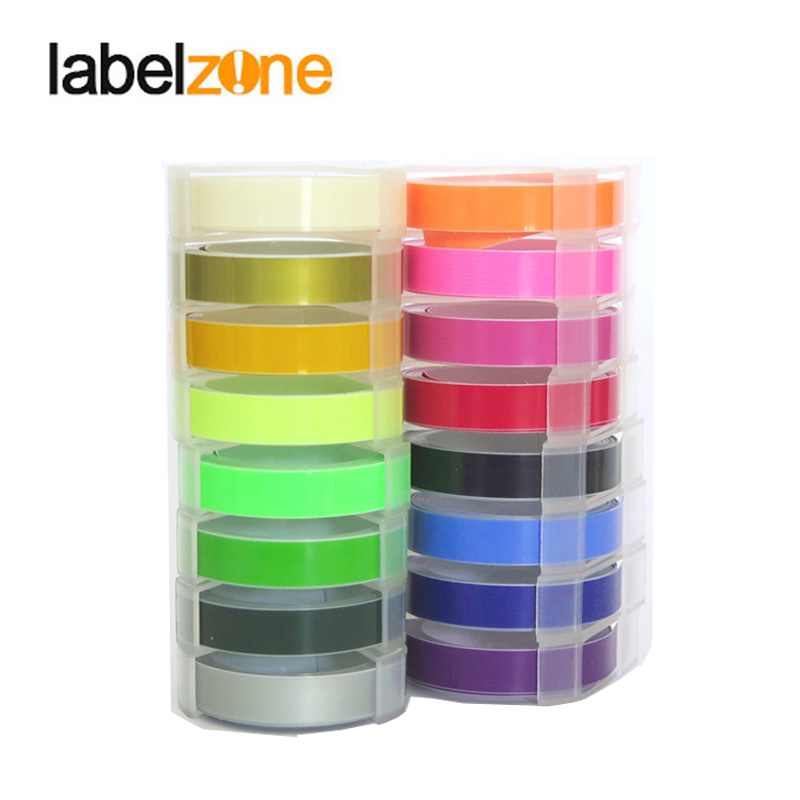 Mieszane kolory 3D PVC tłoczenie DIY taśma z etykietami kompatybilny Dymo 1610 12965 1540 1880 motex E-101 instrukcja drukarka etykiet ręcznie robione